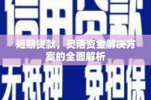 潮安短期贷款，灵活资金解决方案的全面解析