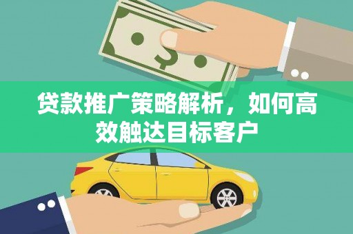 舞阳贷款推广策略解析，如何高效触达目标客户