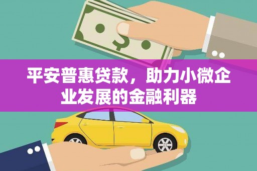 合山平安普惠贷款，助力小微企业发展的金融利器
