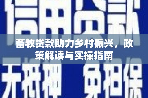 大里畜牧贷款助力乡村振兴，政策解读与实操指南
