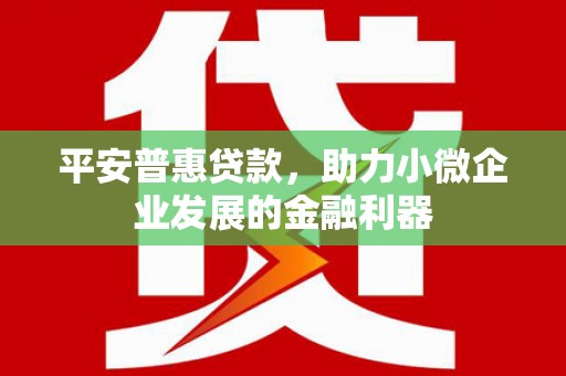 元阳平安普惠贷款，助力小微企业发展的金融利器